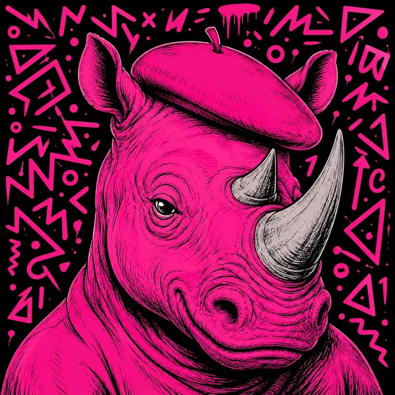 Bold Neon Pop Animal Portraits