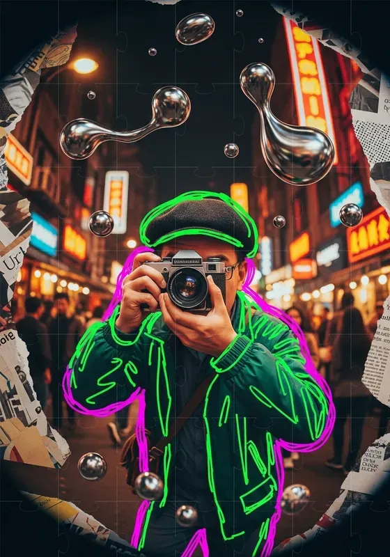 Neon Collage Animations