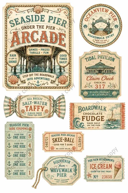 Boardwalk Pier Vintage Ephemera