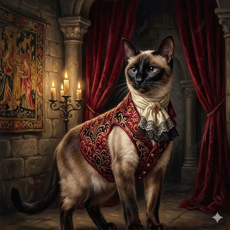 Gothic Vampire Cat Oil Portraits