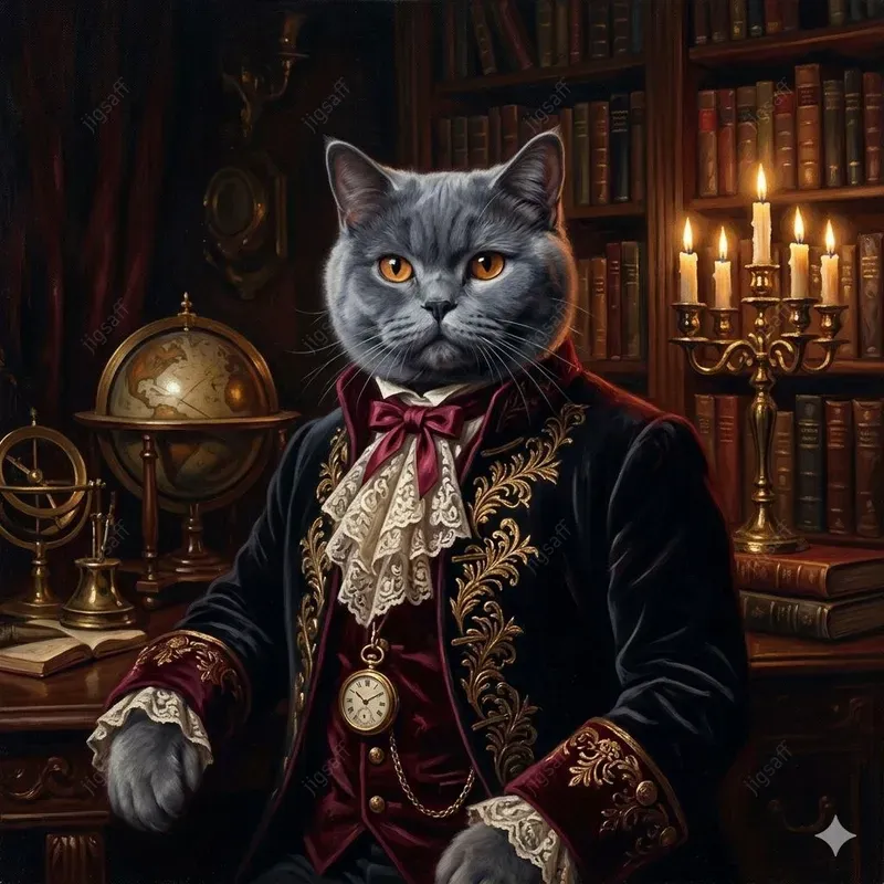 Gothic Vampire Cat Oil Portraits