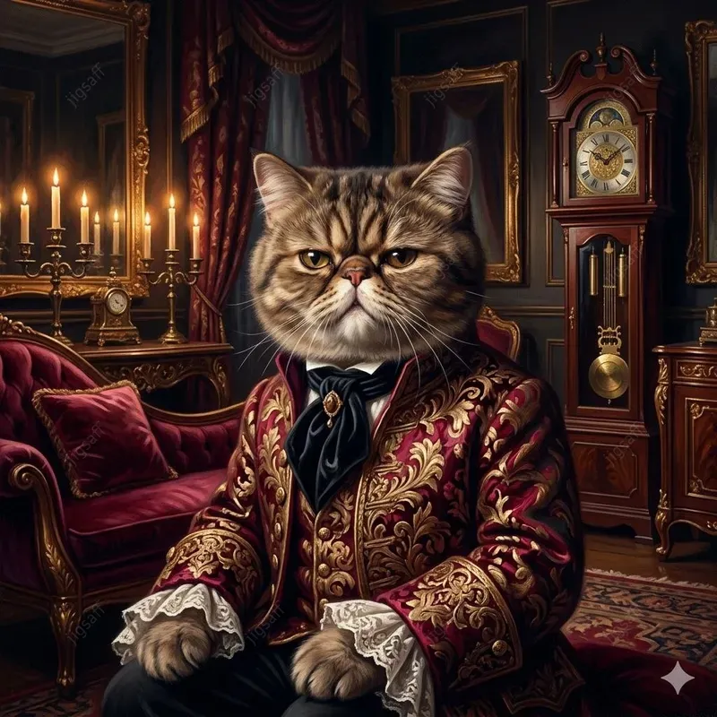 Gothic Vampire Cat Oil Portraits