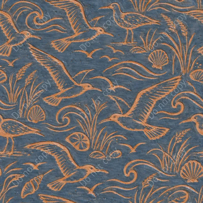 Sgraffito Clay Slip Seamless Tiles