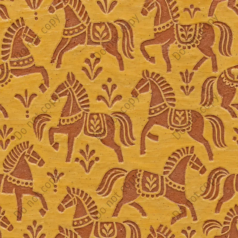 Sgraffito Clay Slip Seamless Tiles