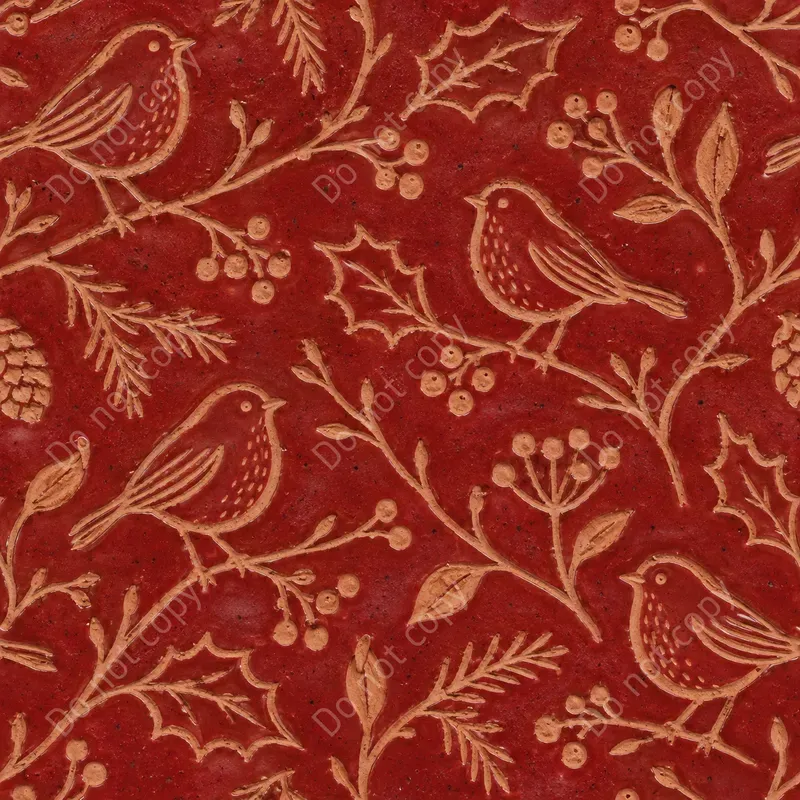 Sgraffito Clay Slip Seamless Tiles