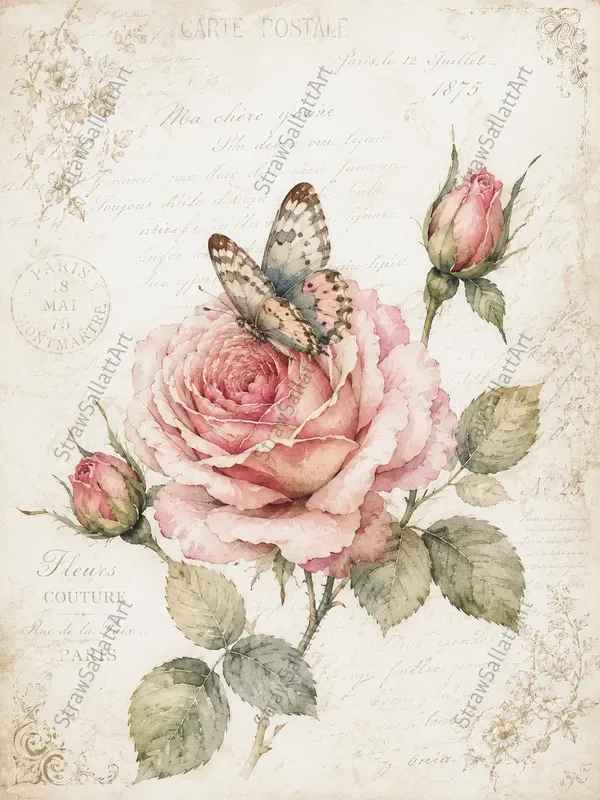 Vintage Romantic Junk Journal Ephemera