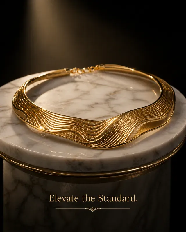 Radiant Gold Necklace Luxury Ads