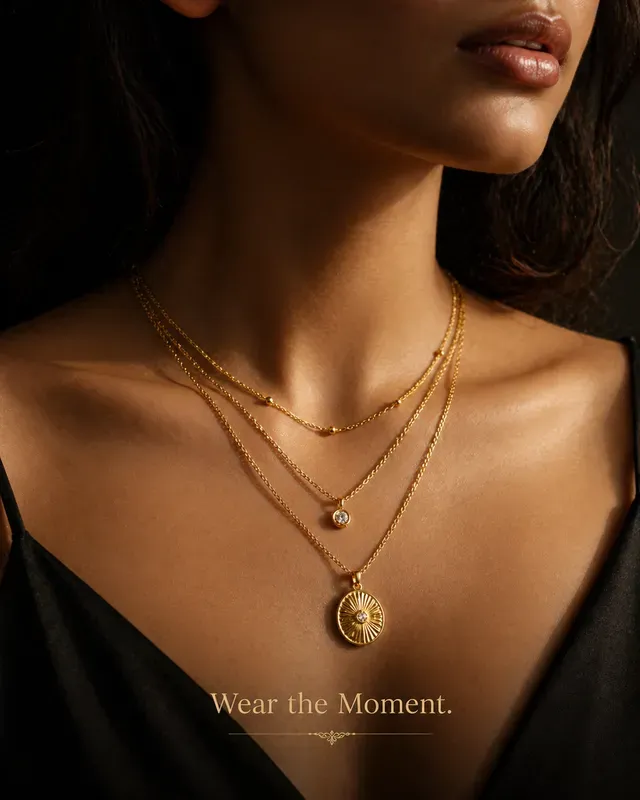 Radiant Gold Necklace Luxury Ads