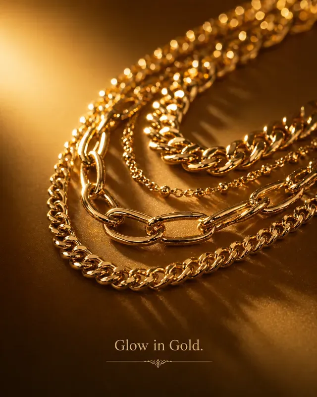 Radiant Gold Necklace Luxury Ads