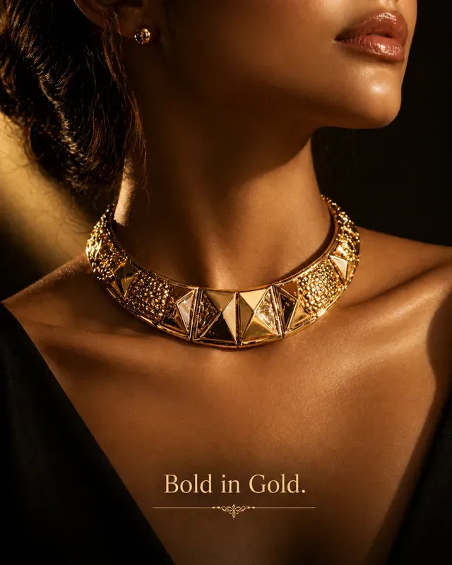 Radiant Gold Necklace Luxury Ads