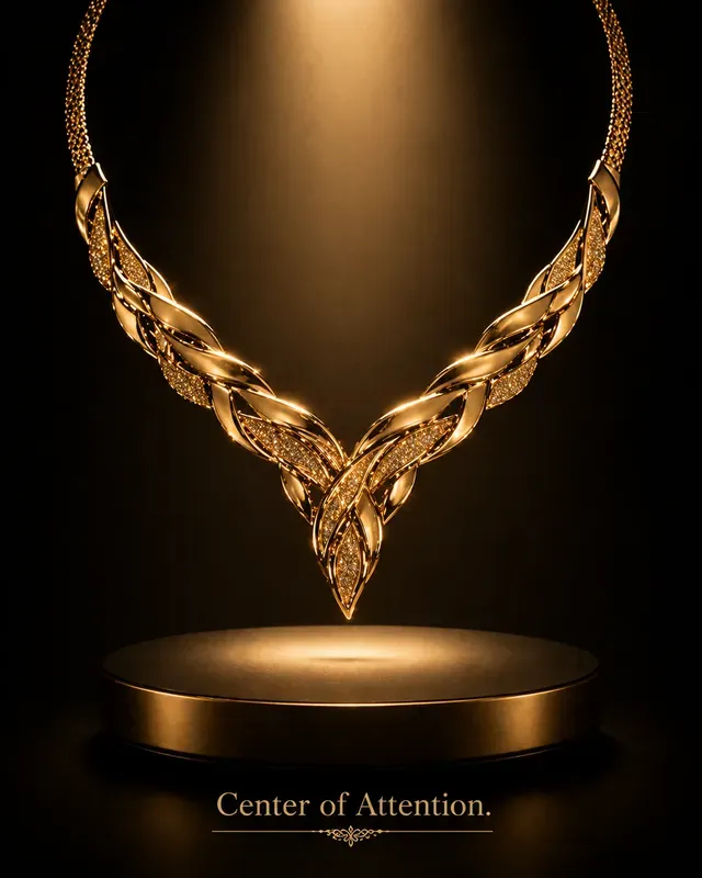 Radiant Gold Necklace Luxury Ads