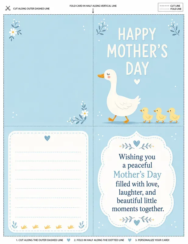 Editable Mothers Day Foldable Cards