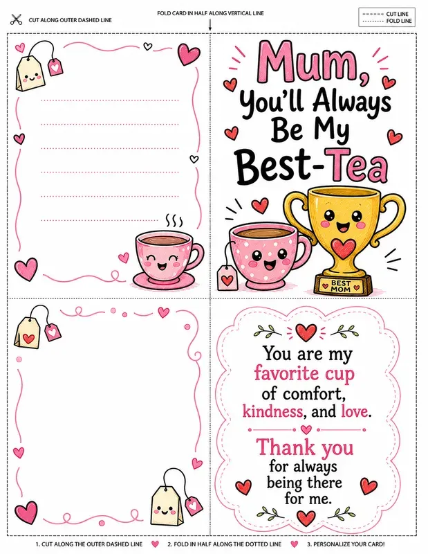 Editable Mothers Day Foldable Cards