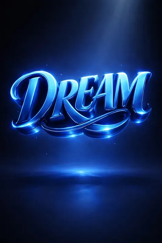 3D Neon Typography Color Variations