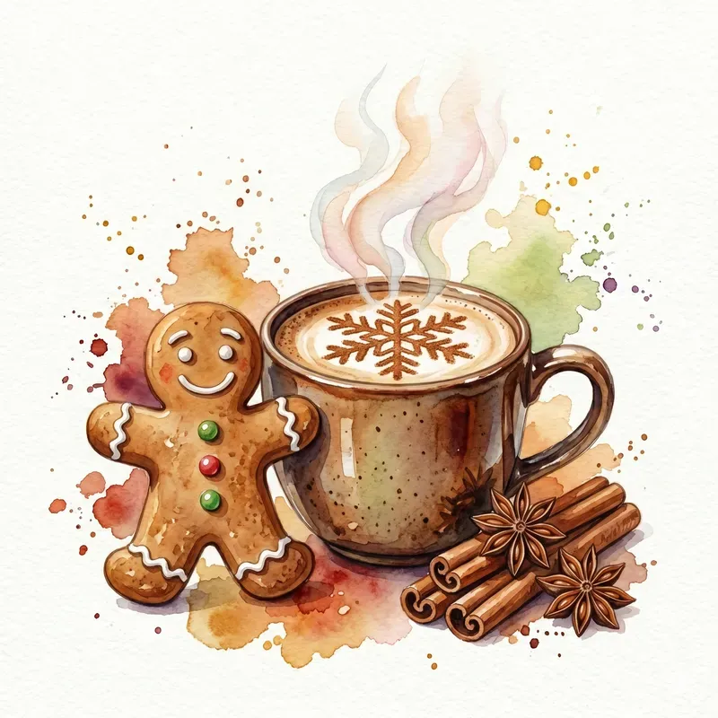 Vintage Watercolor Coffee Tea Elements