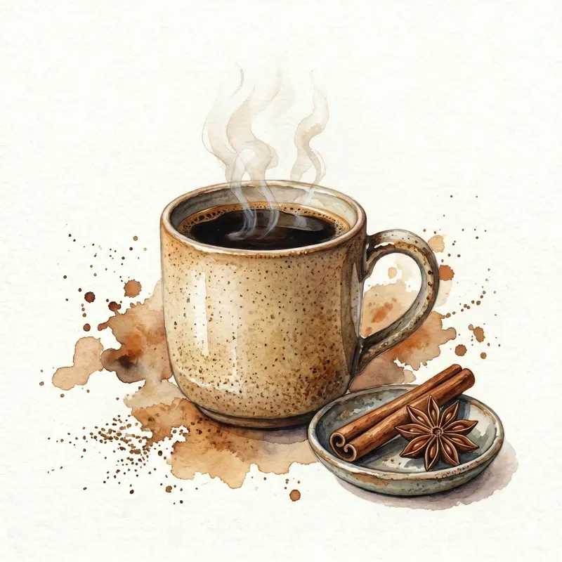 Vintage Watercolor Coffee Tea Elements