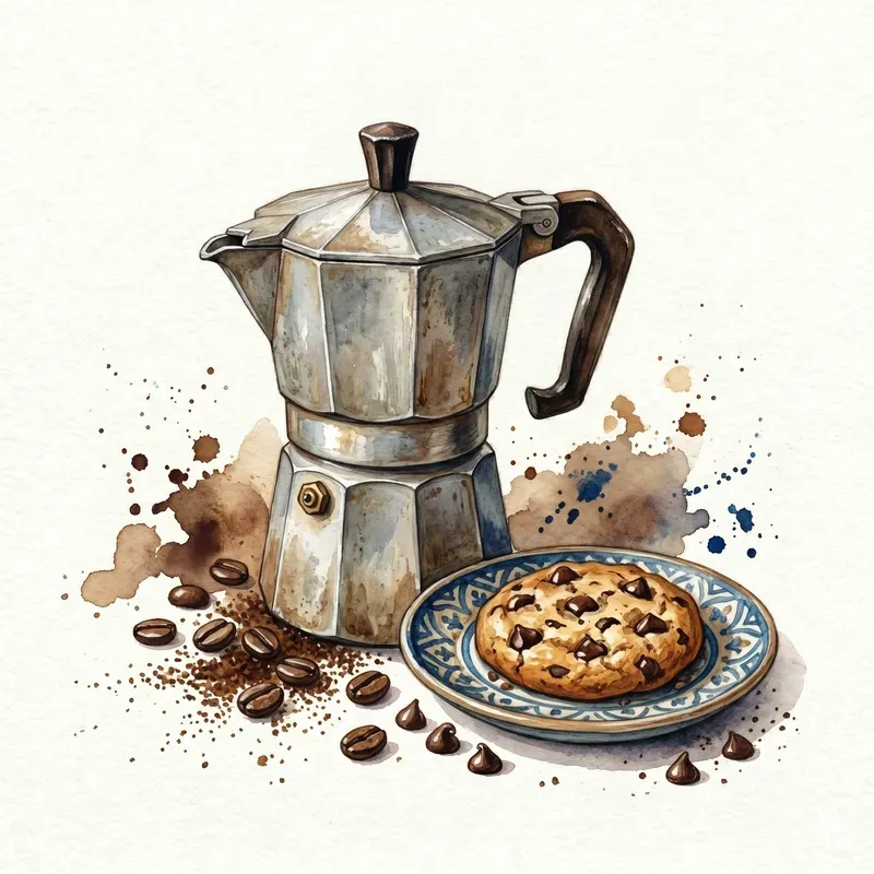 Vintage Watercolor Coffee Tea Elements