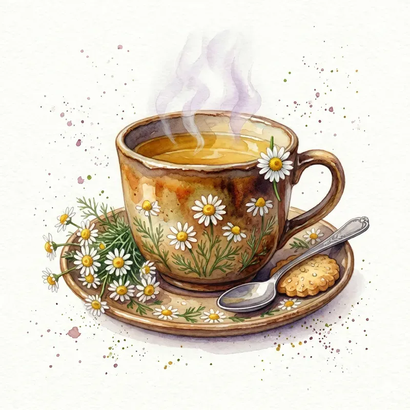 Vintage Watercolor Coffee Tea Elements