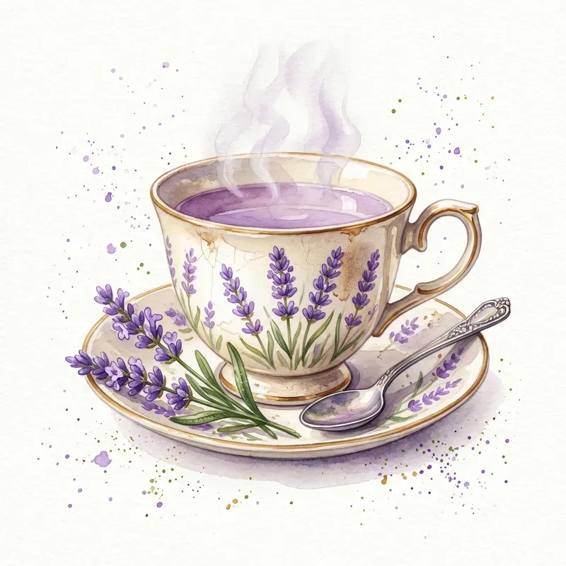 Vintage Watercolor Coffee Tea Elements