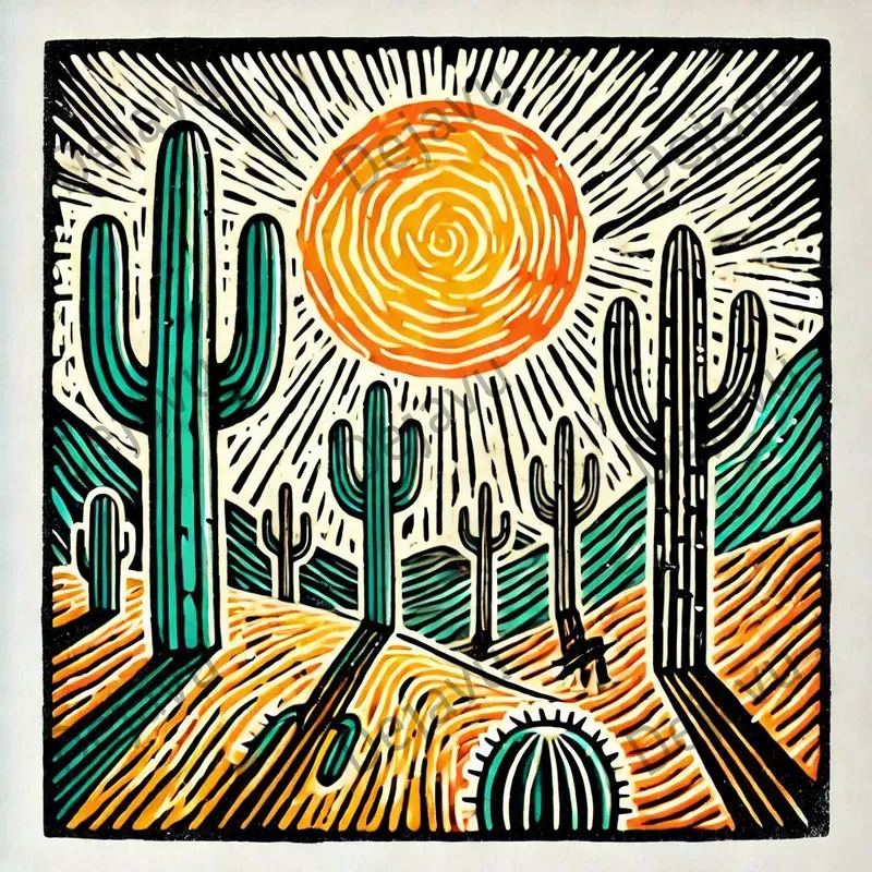 Linocut Landscape Illustrations