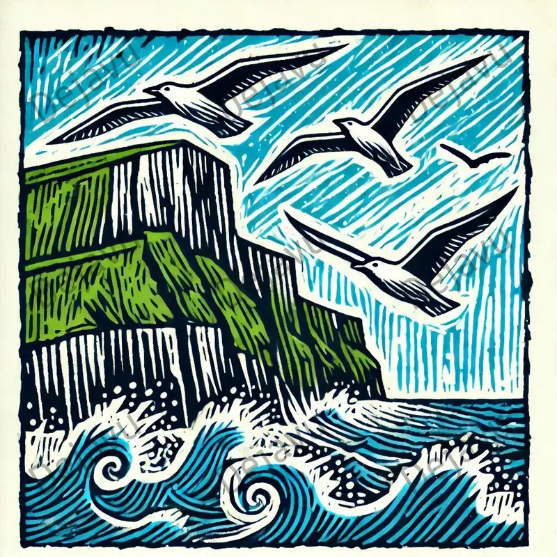 Linocut Landscape Illustrations