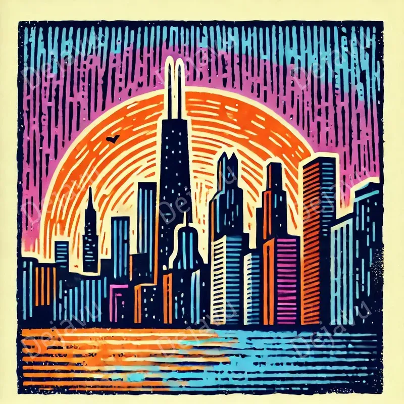 Linocut Landscape Illustrations