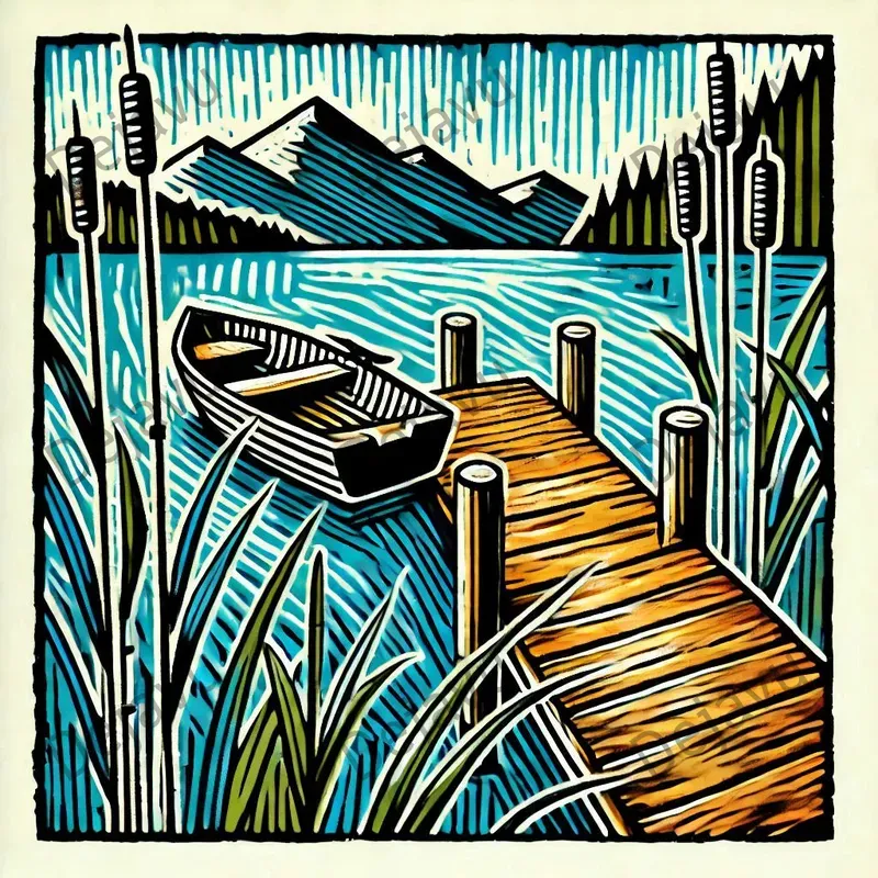 Linocut Landscape Illustrations