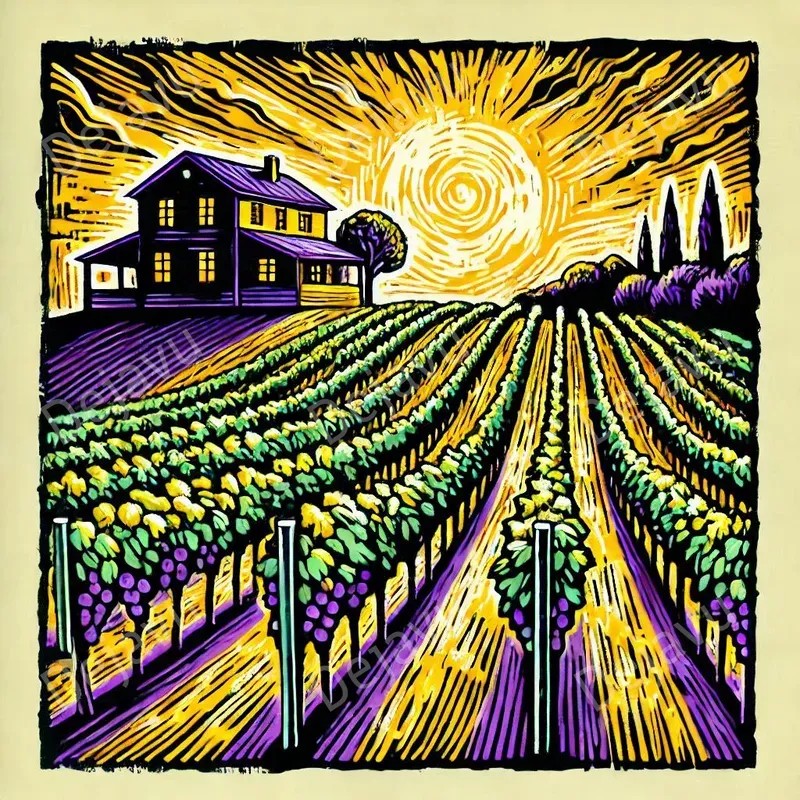 Linocut Landscape Illustrations