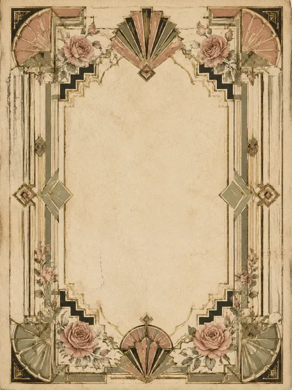 Art Deco Botanical Junk Journal Pages