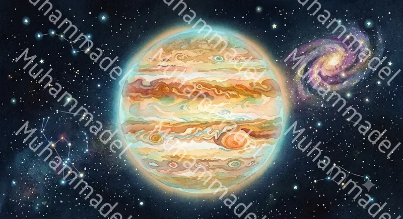 Watercolor Planet Illustration Generator