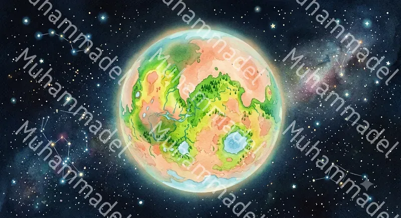 Watercolor Planet Illustration Generator