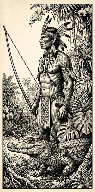 Vintage Engraved Tribal Duo Art