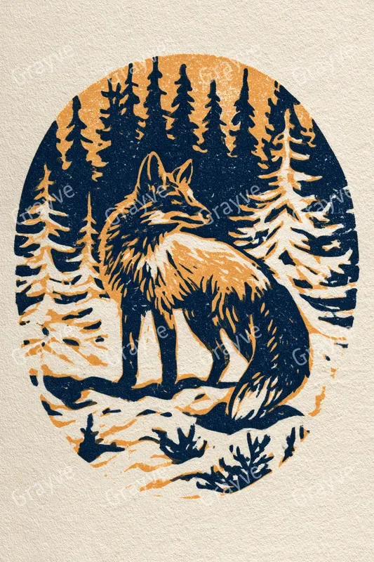 Linocut Relief Print Illustrations