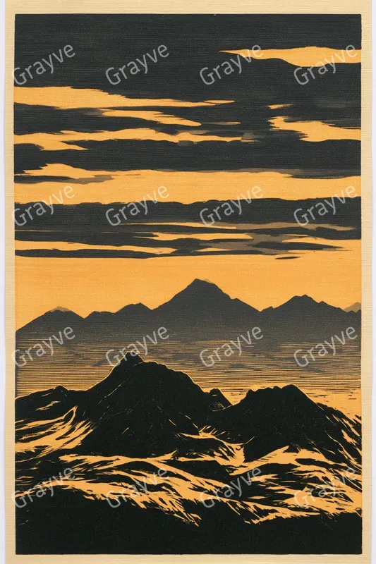 Linocut Relief Print Illustrations