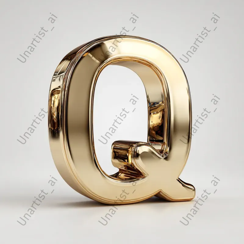 3D Golden Metallic Letters