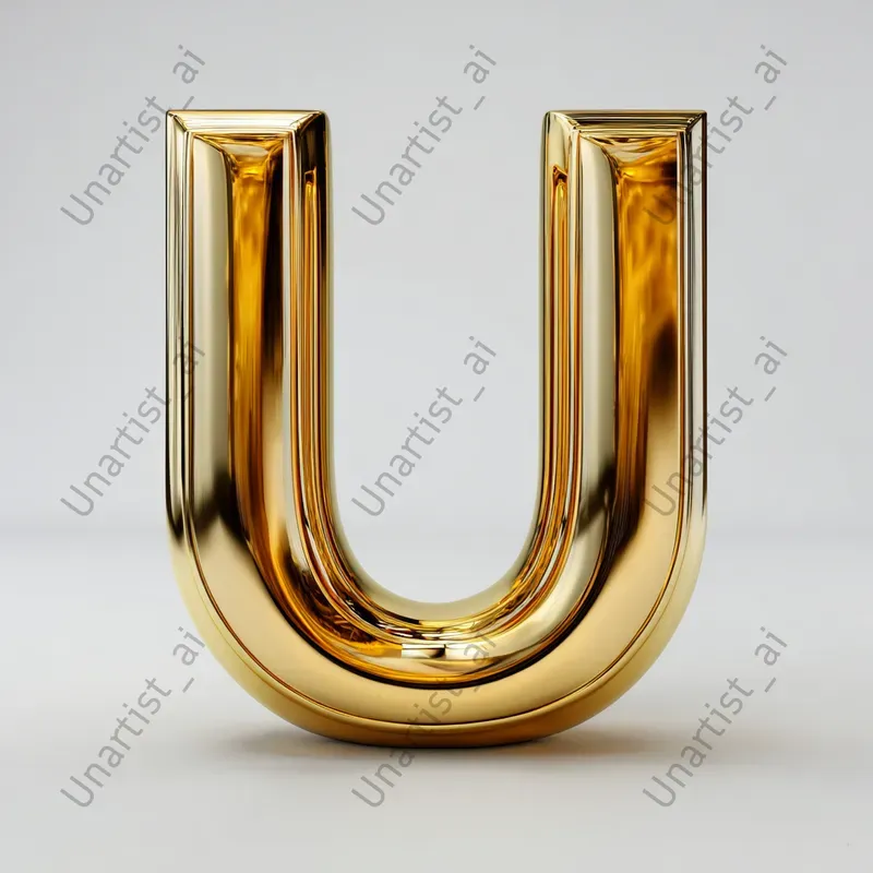 3D Golden Metallic Letters