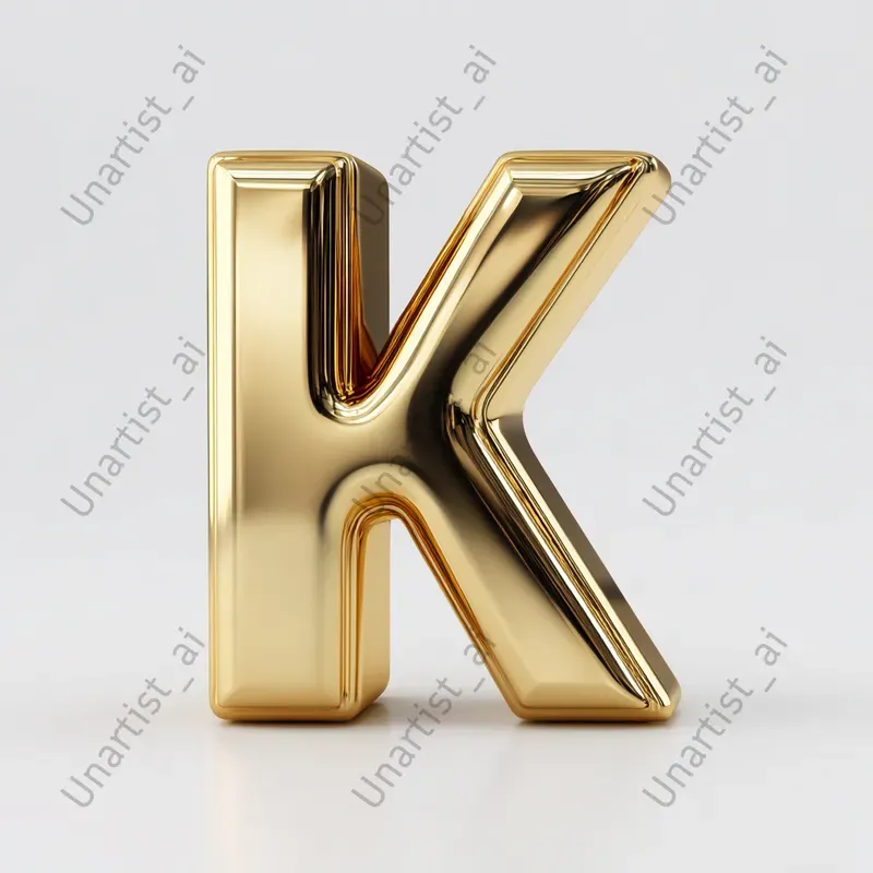 3D Golden Metallic Letters