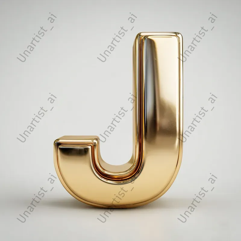 3D Golden Metallic Letters