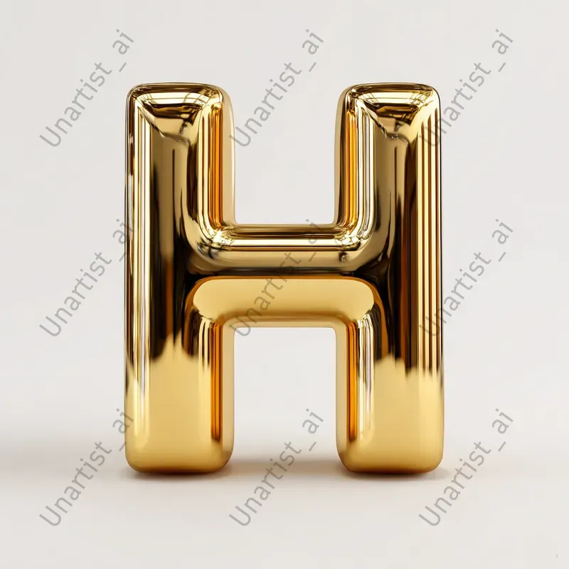 3D Golden Metallic Letters