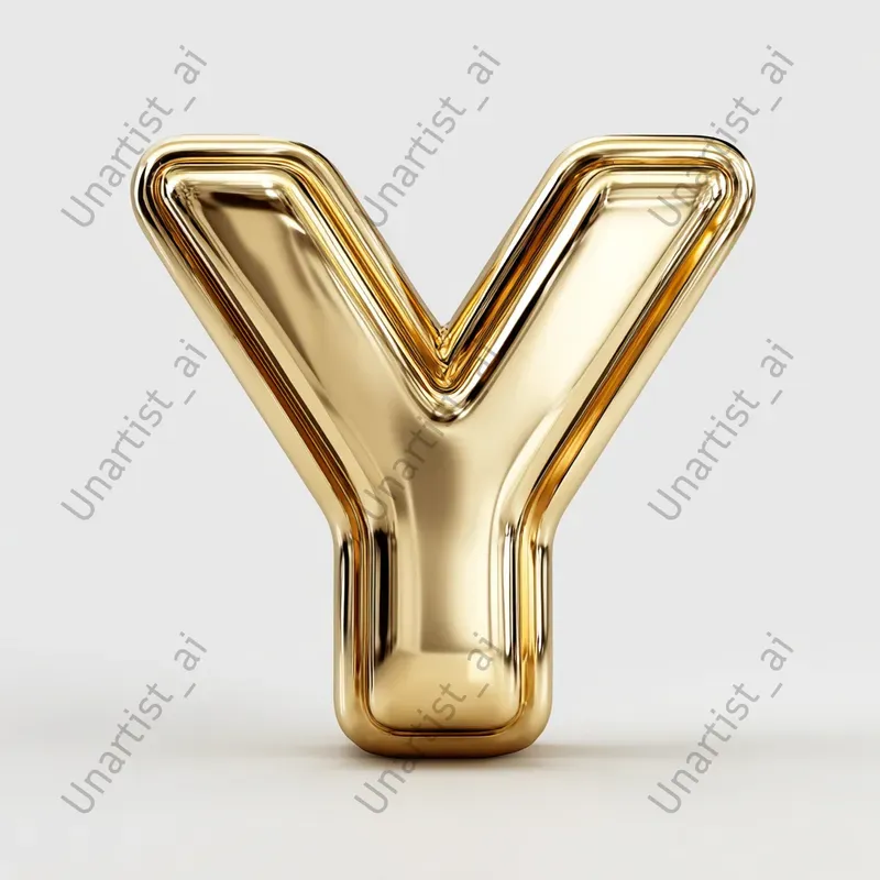 3D Golden Metallic Letters