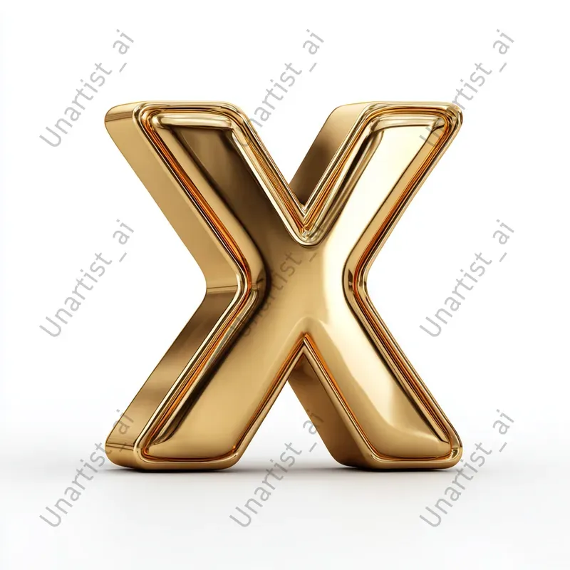 3D Golden Metallic Letters