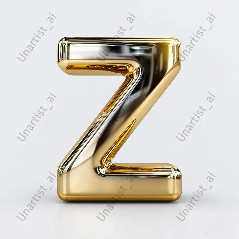 3D Golden Metallic Letters