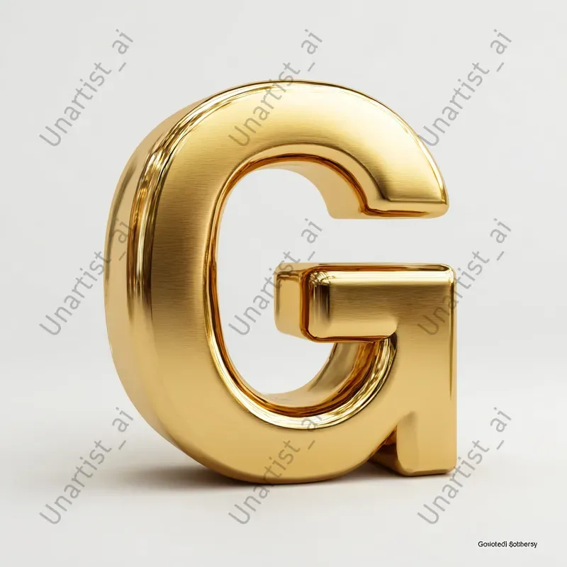 3D Golden Metallic Letters
