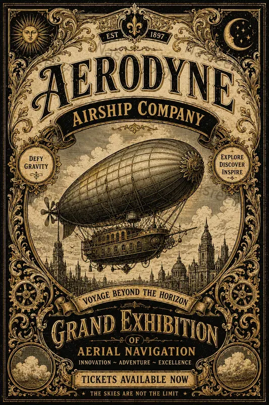 Ornate Vintage Engraving Poster Creators
