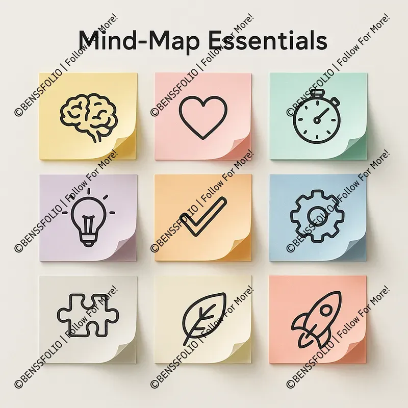 Sticky Note Icon Grid Designs