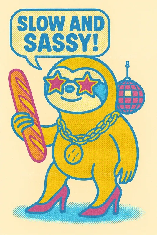 80er Retro Comic Style Illustration Art