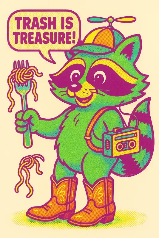 80er Retro Comic Style Illustration Art