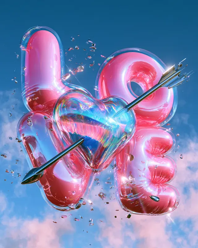 Surreal 3D Typography Posters