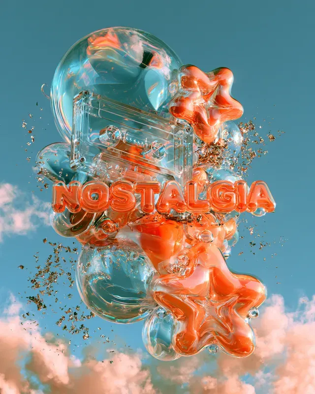 Surreal 3D Typography Posters