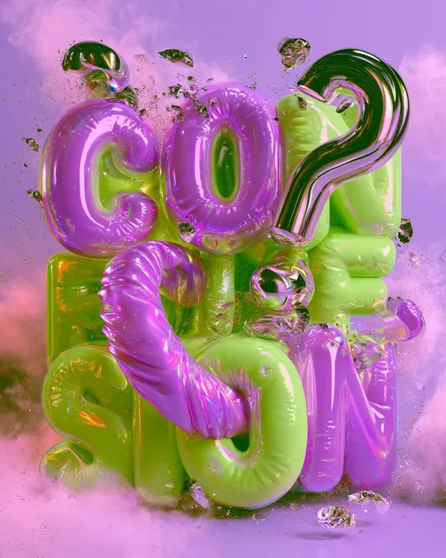 Surreal 3D Typography Posters